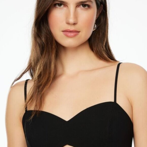 Dynamite Black Sweetheart Cut-out Midi Dress In Size Small NWT - Picture 4 of 15